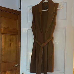 Tahari Brown Vest with Belt